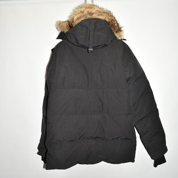 $1650 Canada Goose Men WYNDHAM PARKA HERITAGE COYOTE FUR Coat 3808M BLACK S - Picture 4 of 12